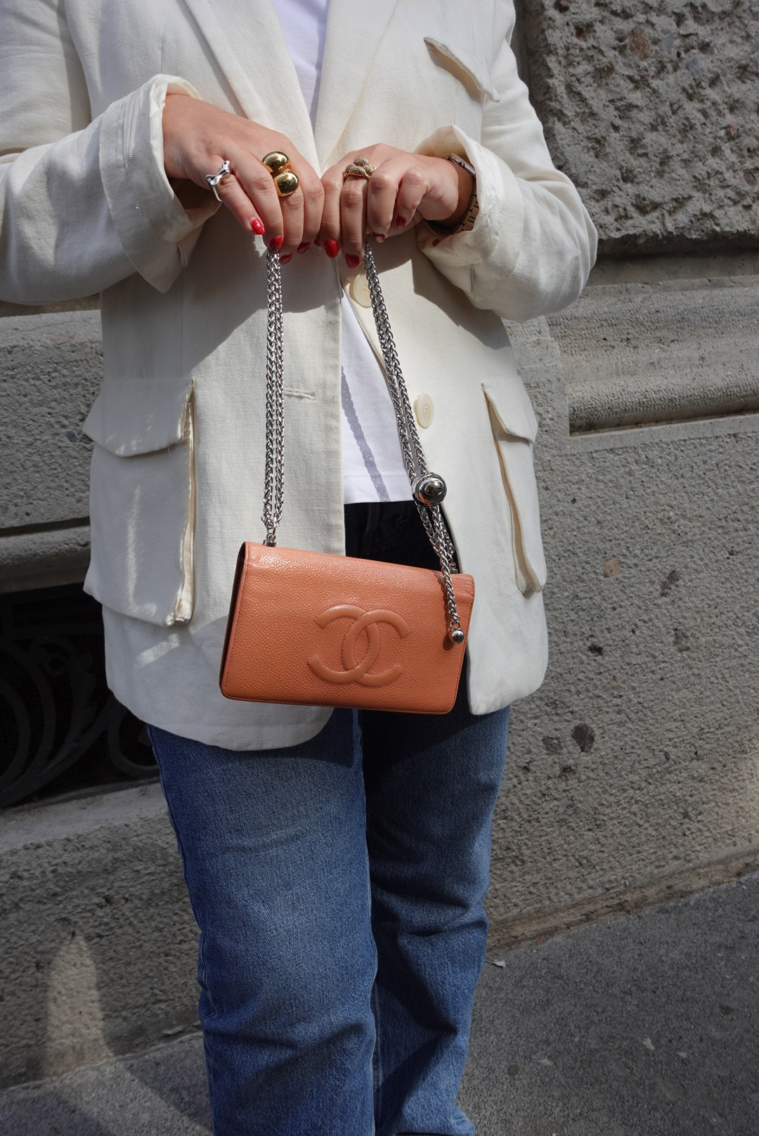 009. Re-Worked Chanel Salmon bifold W.O.C