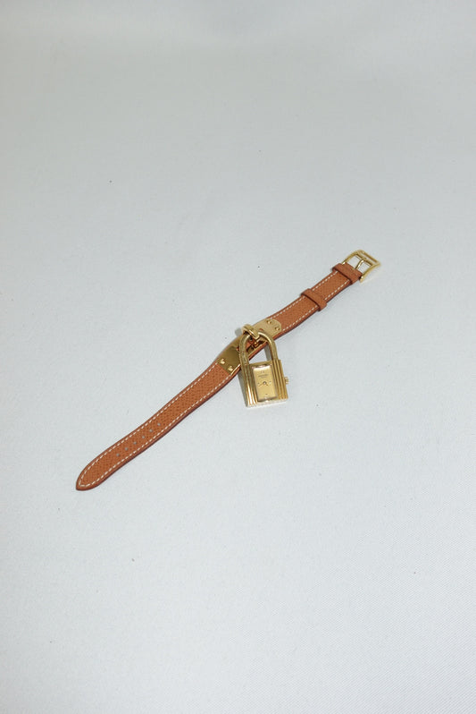 092. Hermès Kelly Vintage Watch with Camel Strap