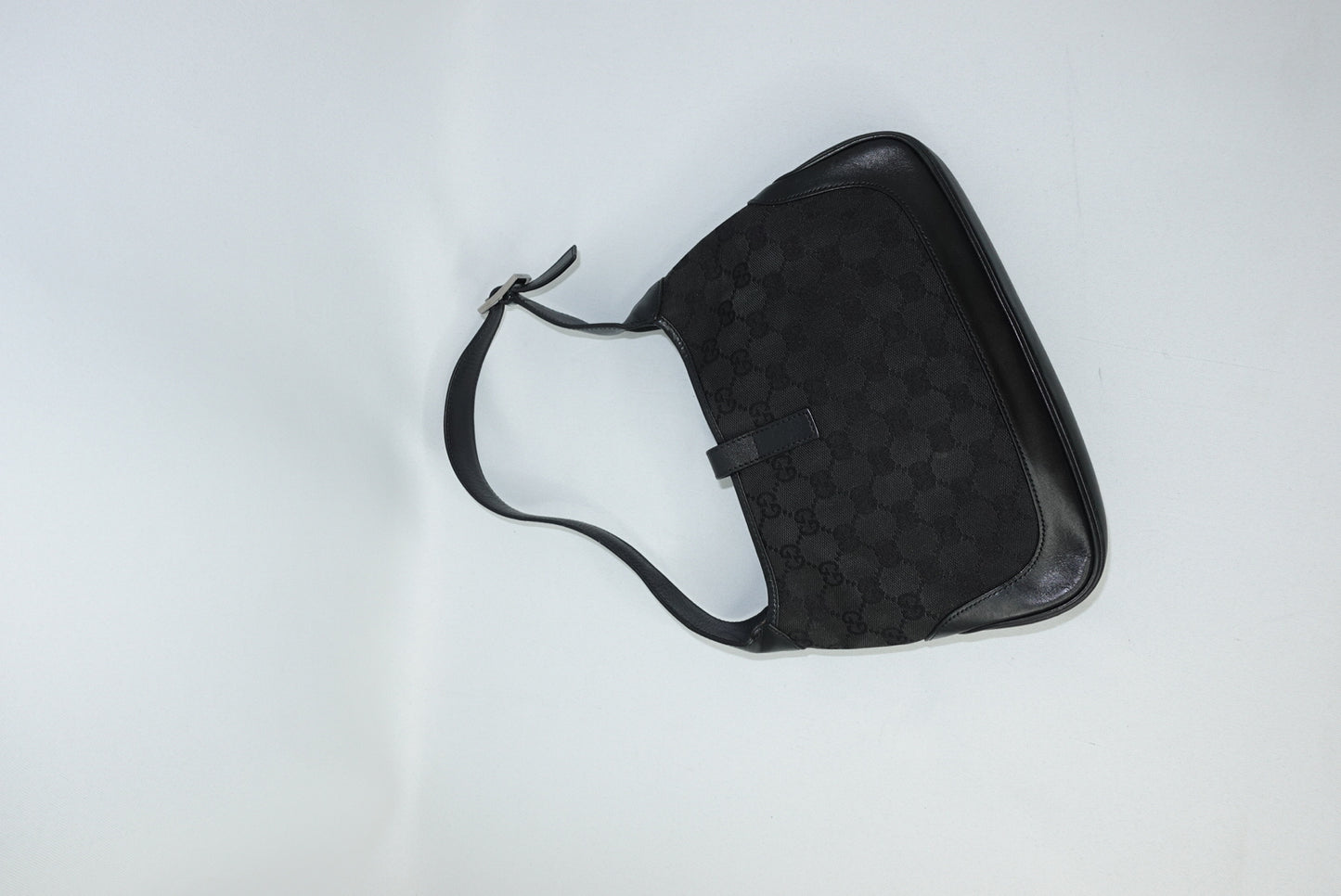 105. Gucci Mini Jackie Black Canvas Vintage Shoulder Bag