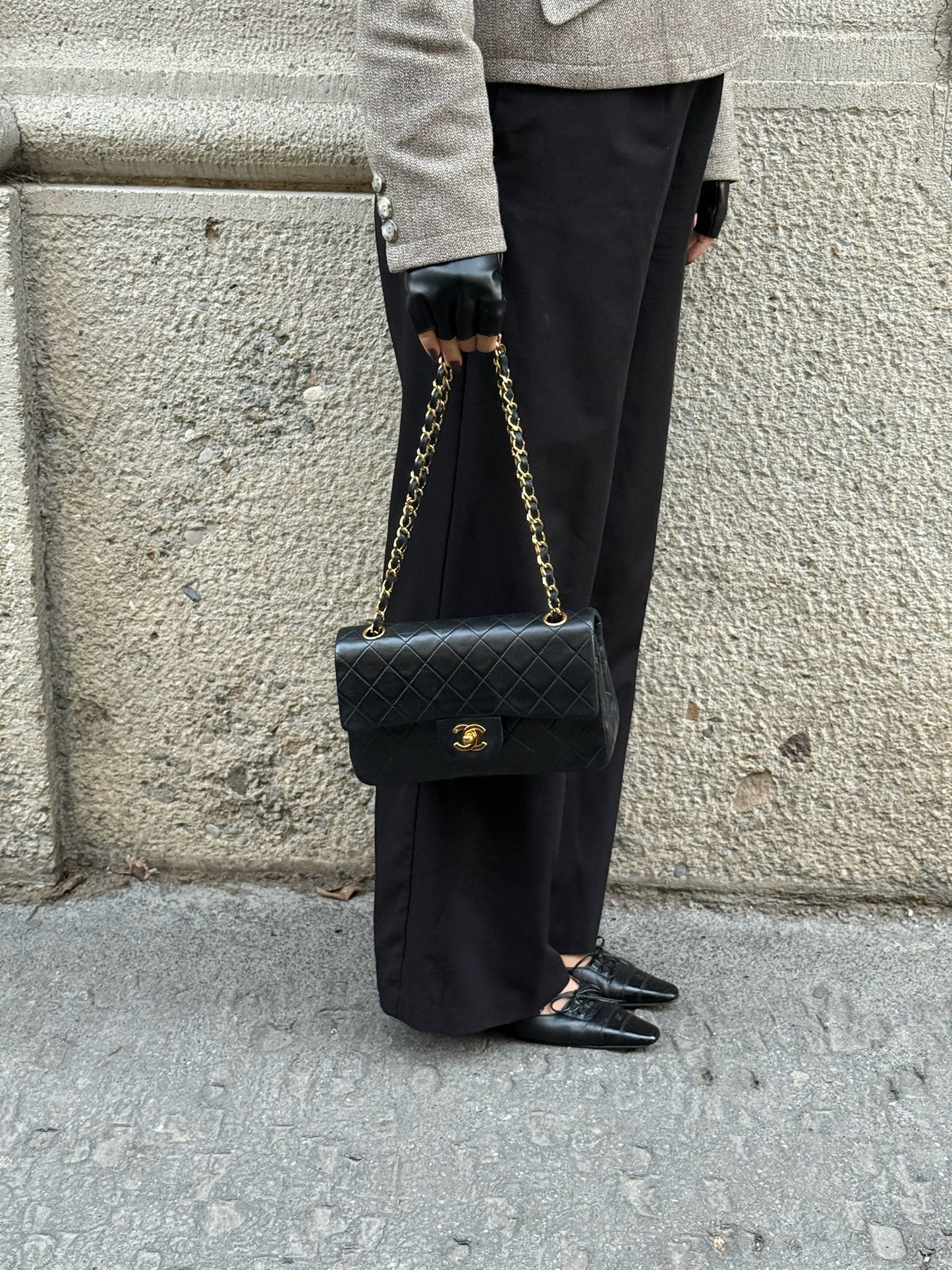 Chanel Vintage Timeless Classic 23 Double Flap Black