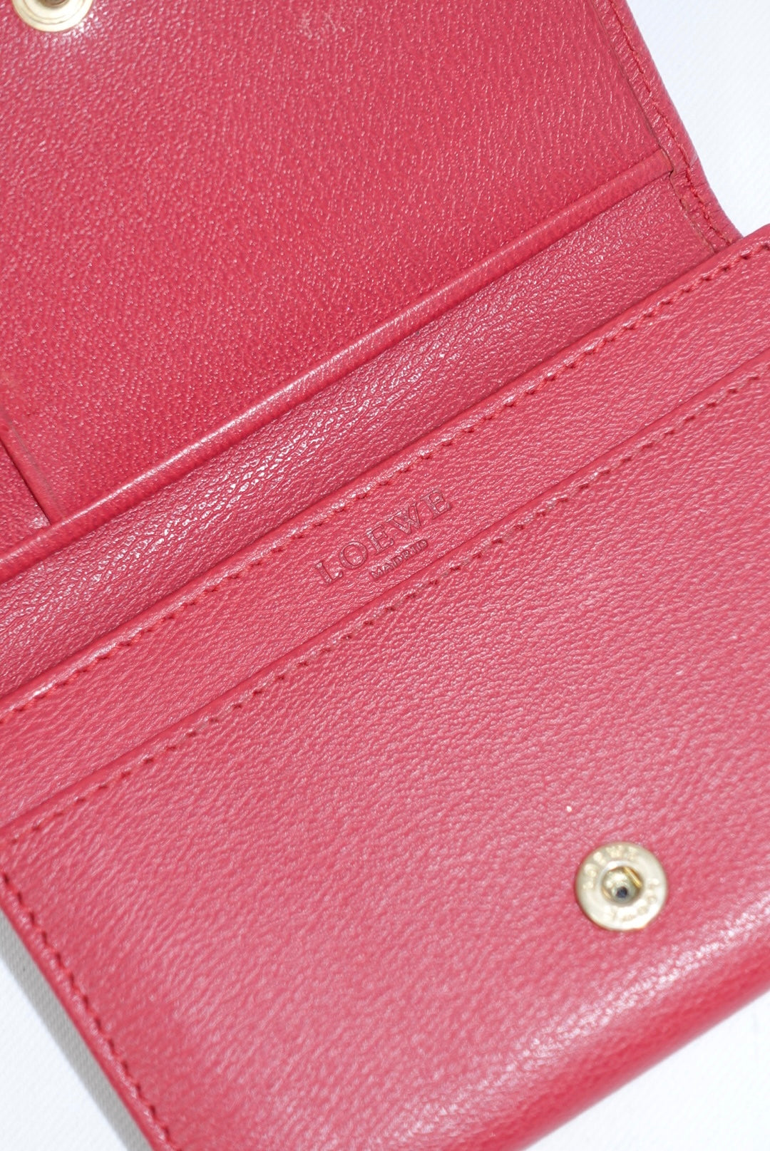 Loewe Vintage Leather Raspberry Card Holder