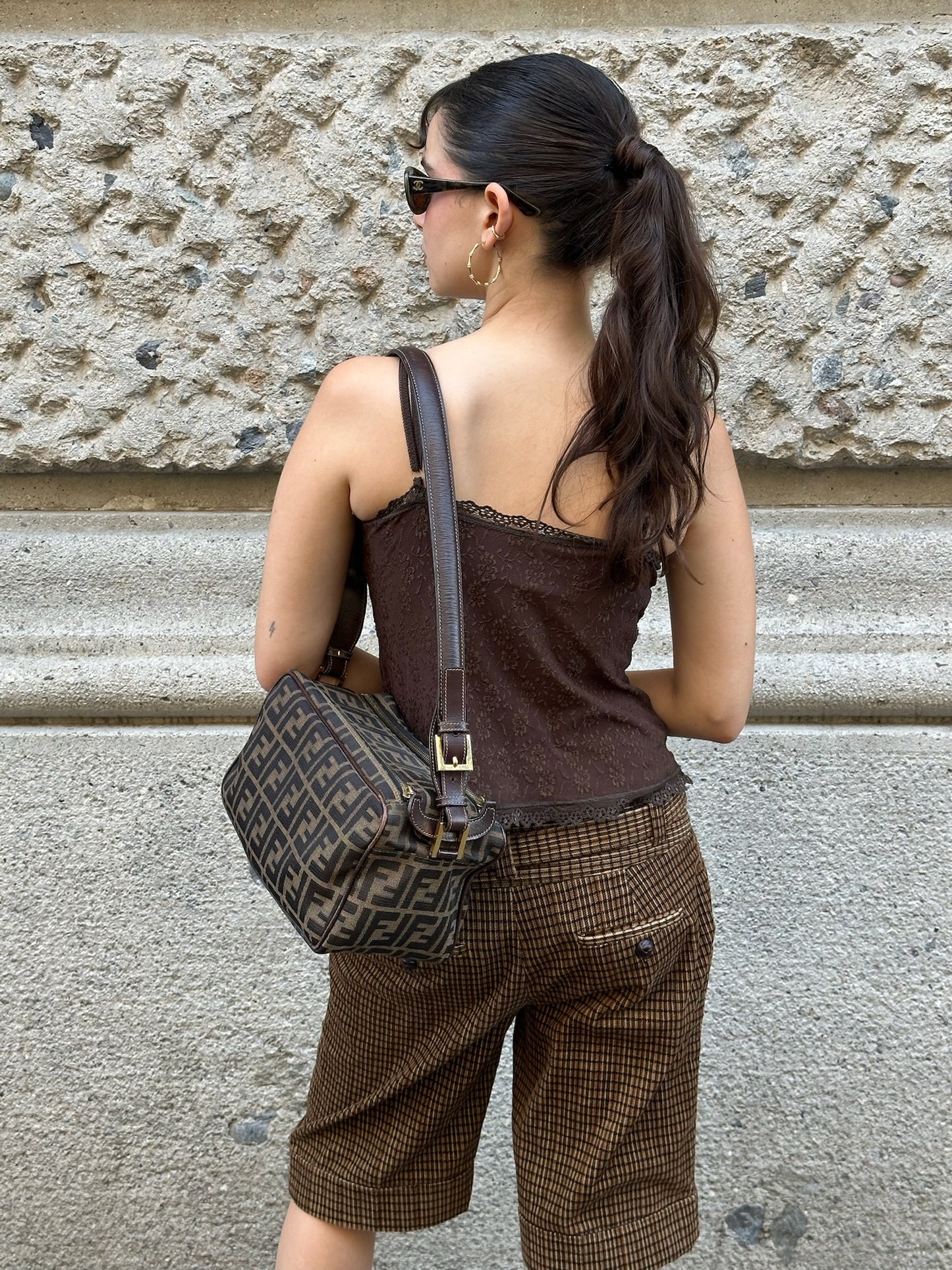 Fendi Monogram FF Zucca Messenger Bag
