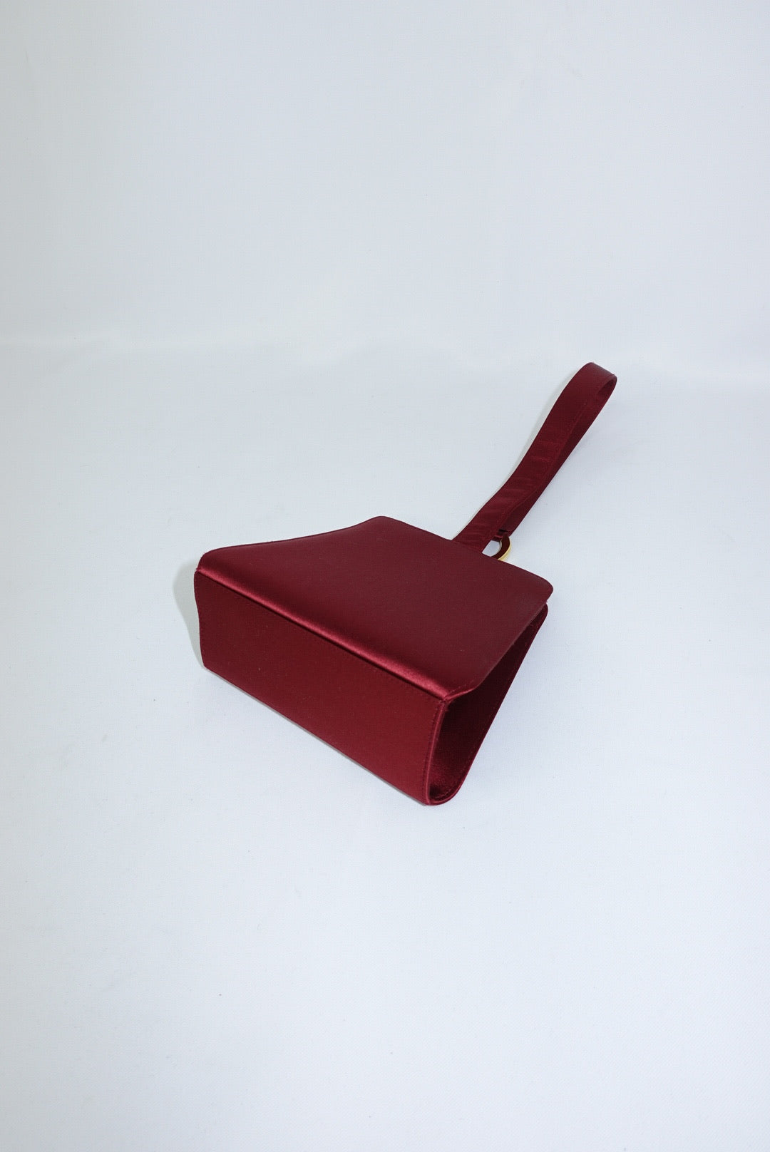 Salvatore Ferragamo Burgundy Satin Mini Evening Handbag