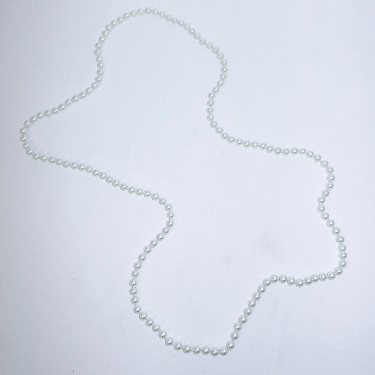Vintage Long Faux Pearl Sautoir Necklace