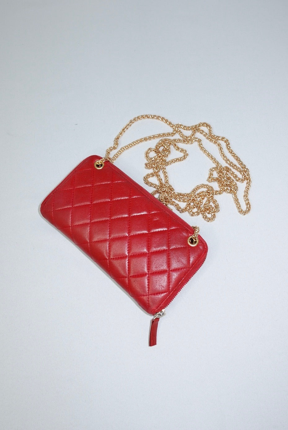033. Re-Worked Chanel Timeless Zip Red W.O.C.