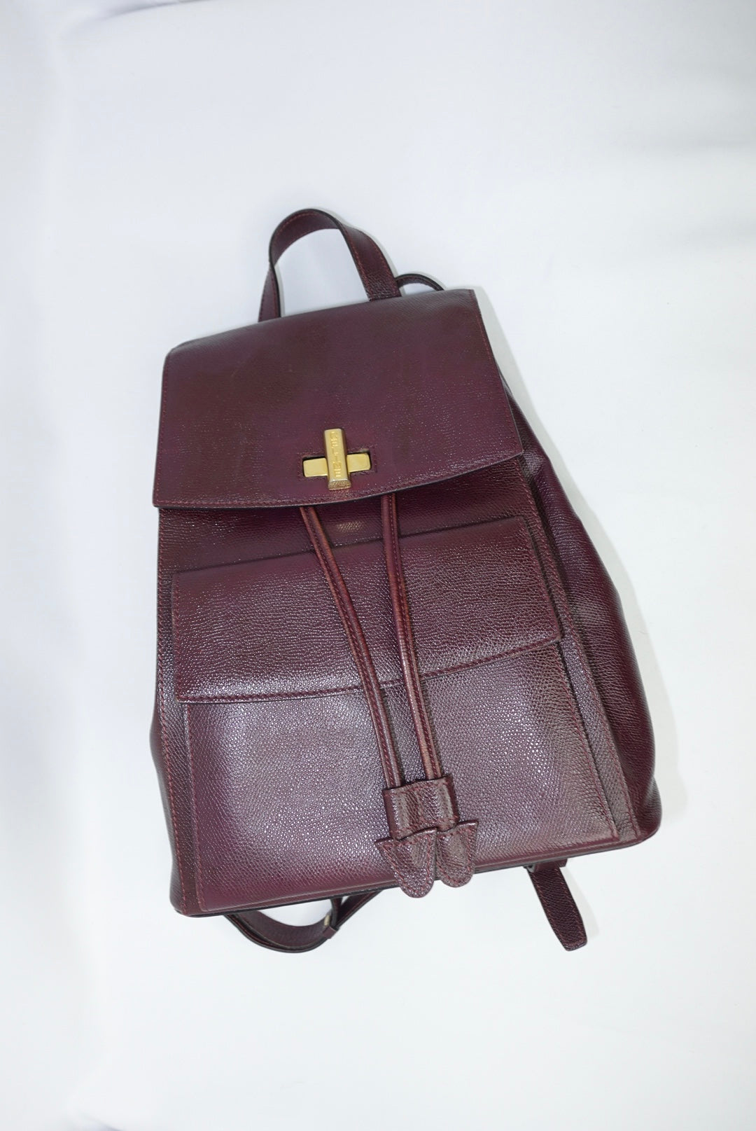 Cèline Vintage Leather Burgundy Backpack