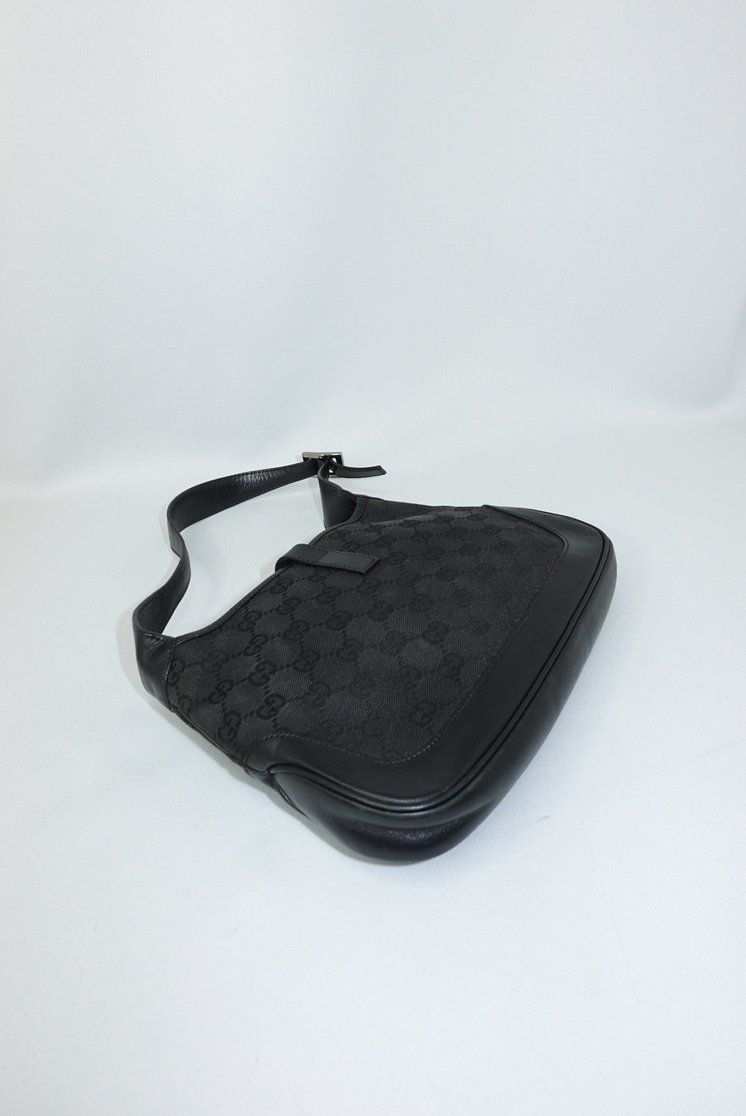 105. Gucci Mini Jackie Black Canvas Vintage Shoulder Bag