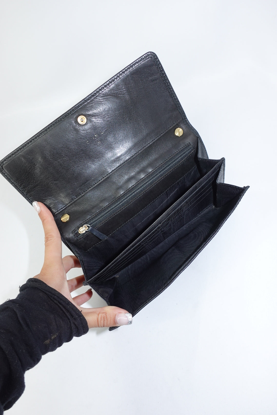 Chanel Re-Worked Vintage Flap W.O.C. Black Caviar CC logo