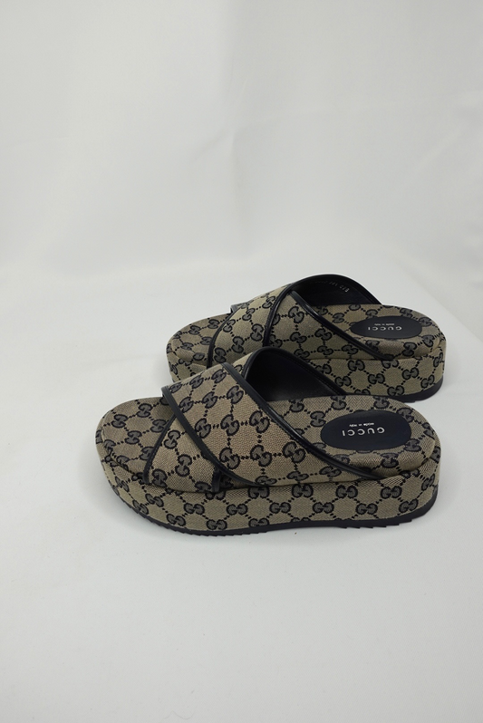 Gucci Canvas Monogram Slides