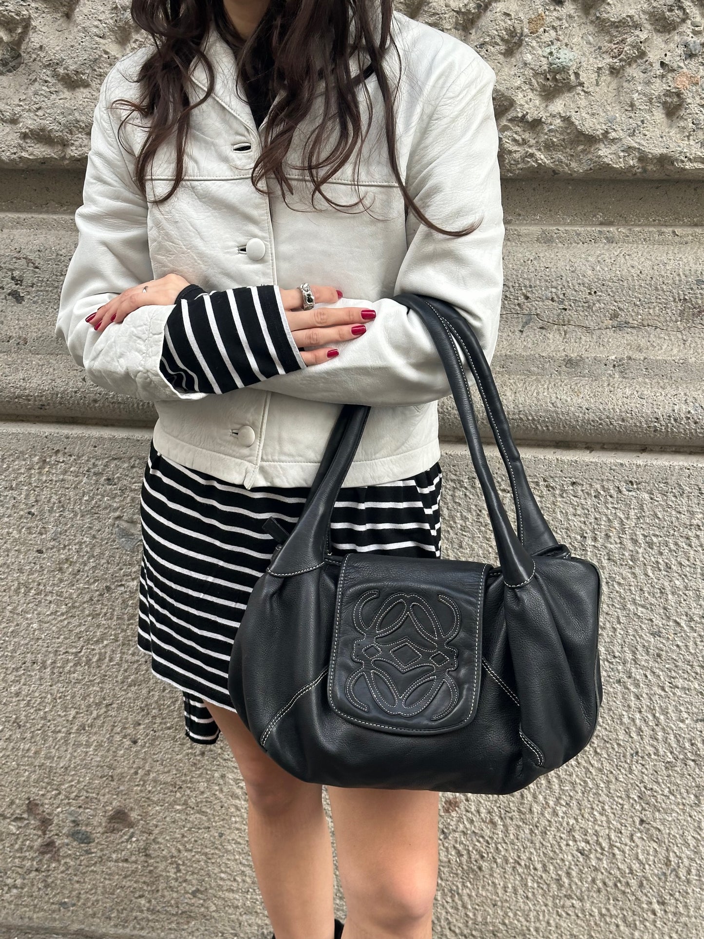 004. Loewe Vintage Shoulder Bag Black