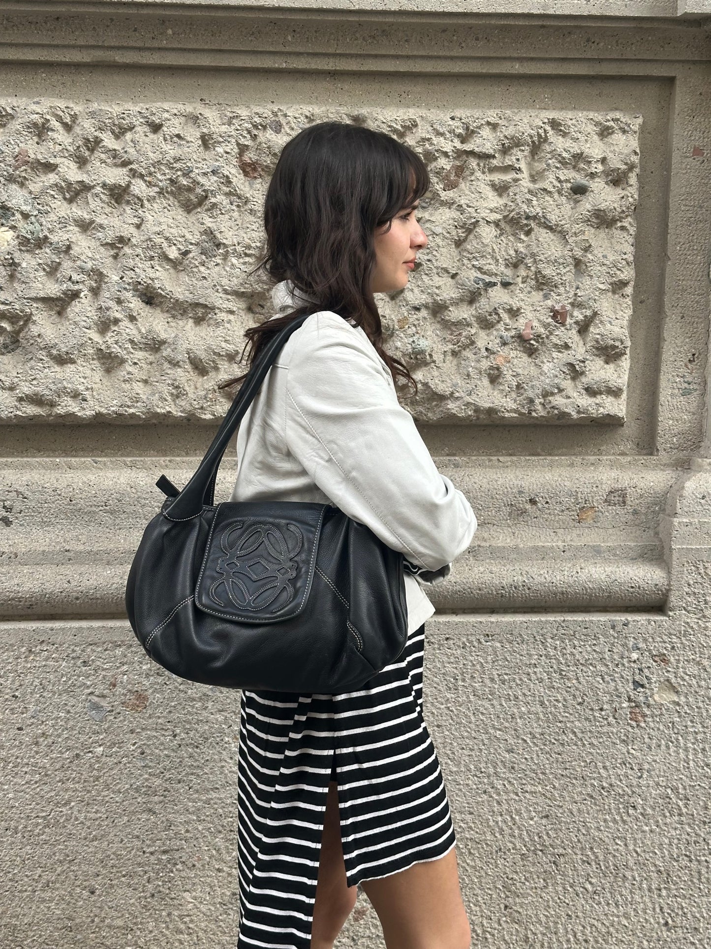 004. Loewe Vintage Shoulder Bag Black