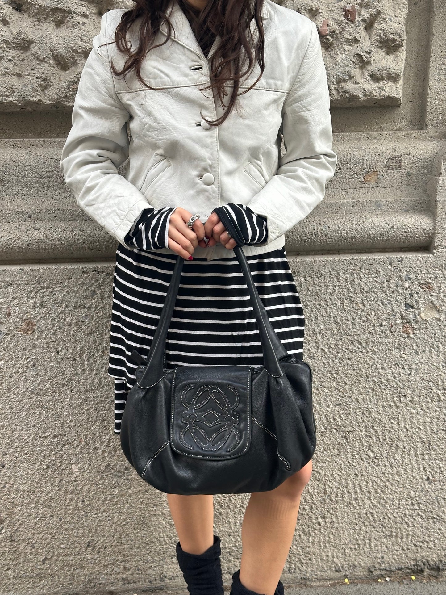004. Loewe Vintage Shoulder Bag Black