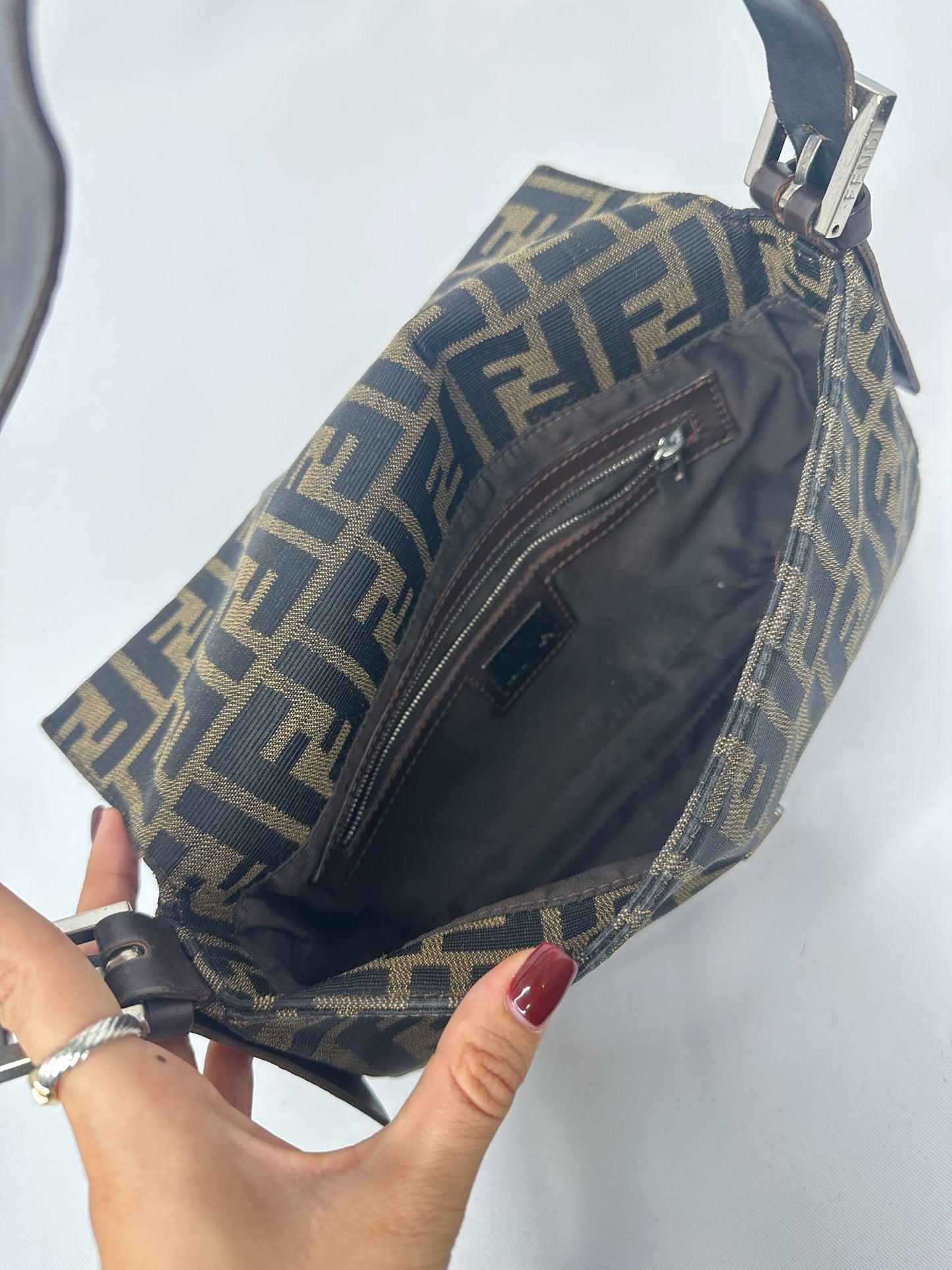 Fendi Vintage Baguette with FF Zucca Brown Canvas