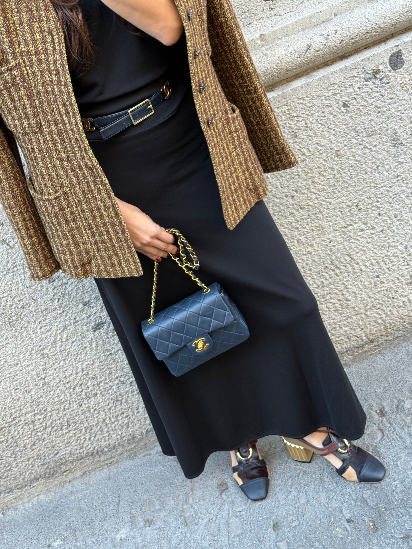 Chanel Timeless Mini Square Quilted Lambskin Navy