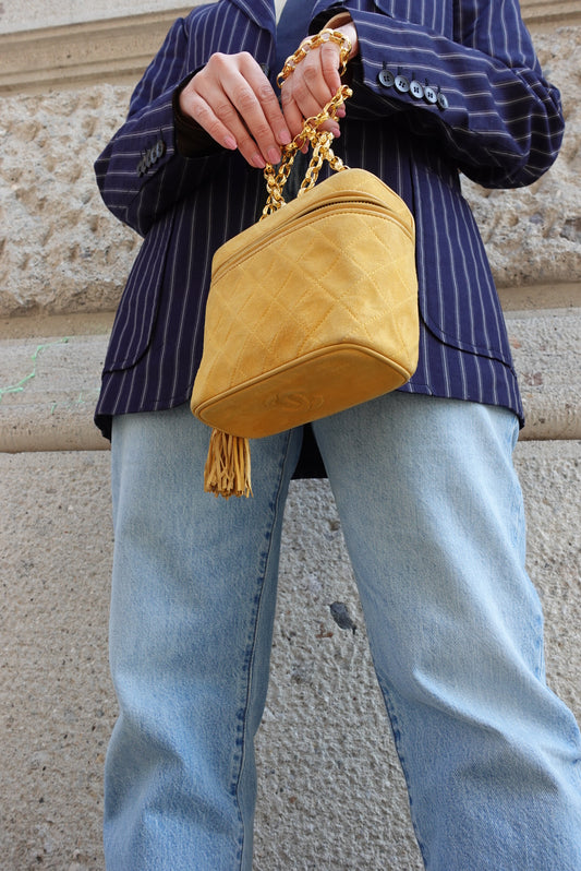 Chanel Vintage Mustard Vanity Shoulder Bag