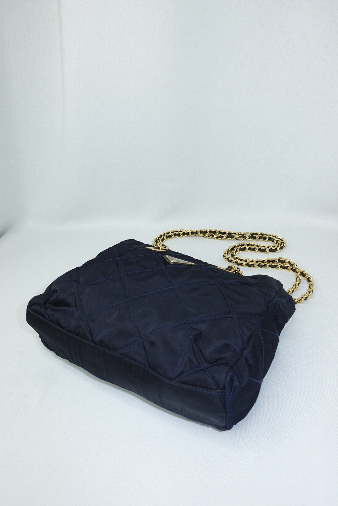 053. Prada Nylon Navy Shoulder Bag