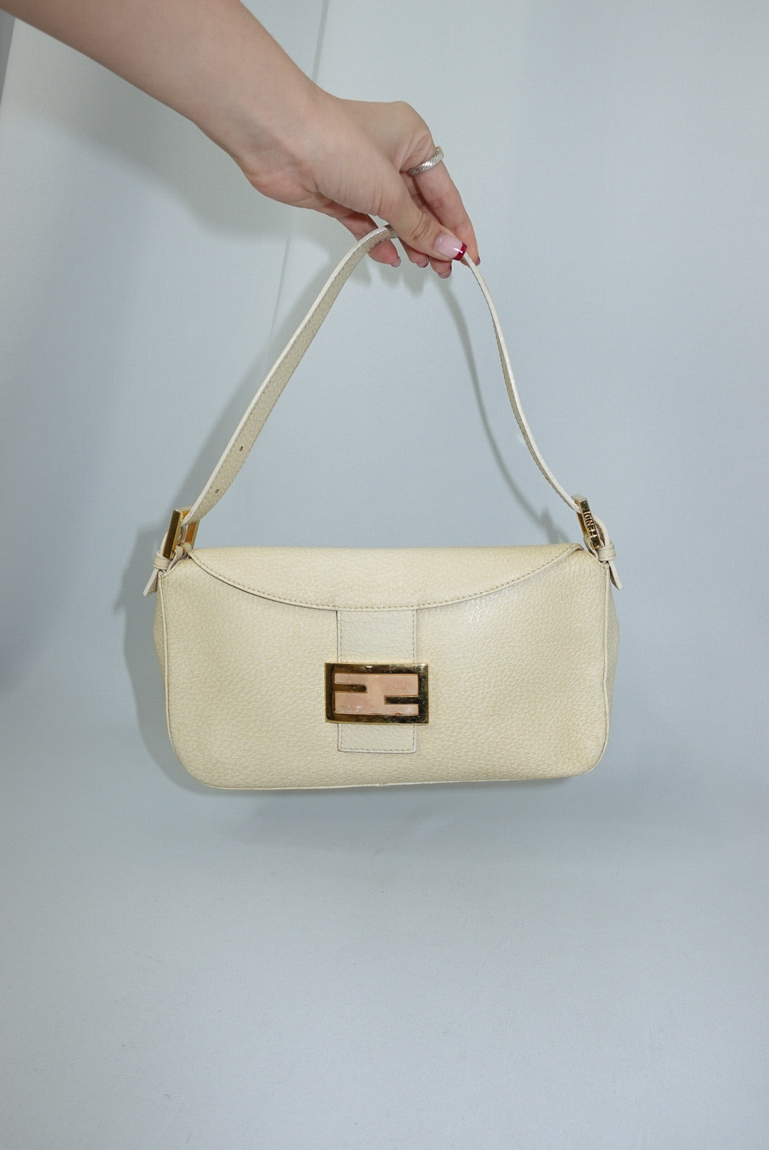 Fendi Butter Yellow Leather Vintage Baguette