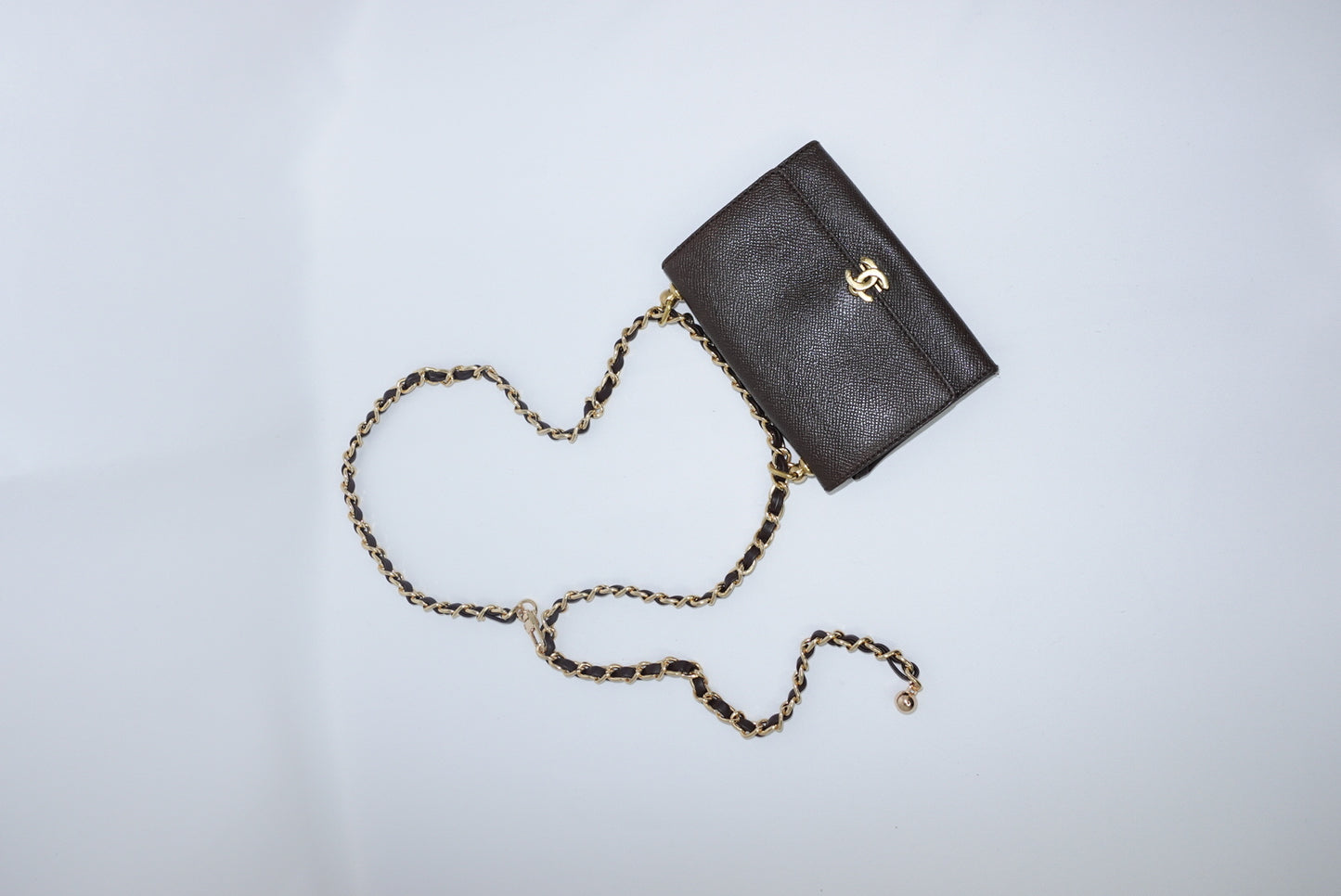 130. Re-Worked Chanel Vintage Coffee Brown W.O.C.