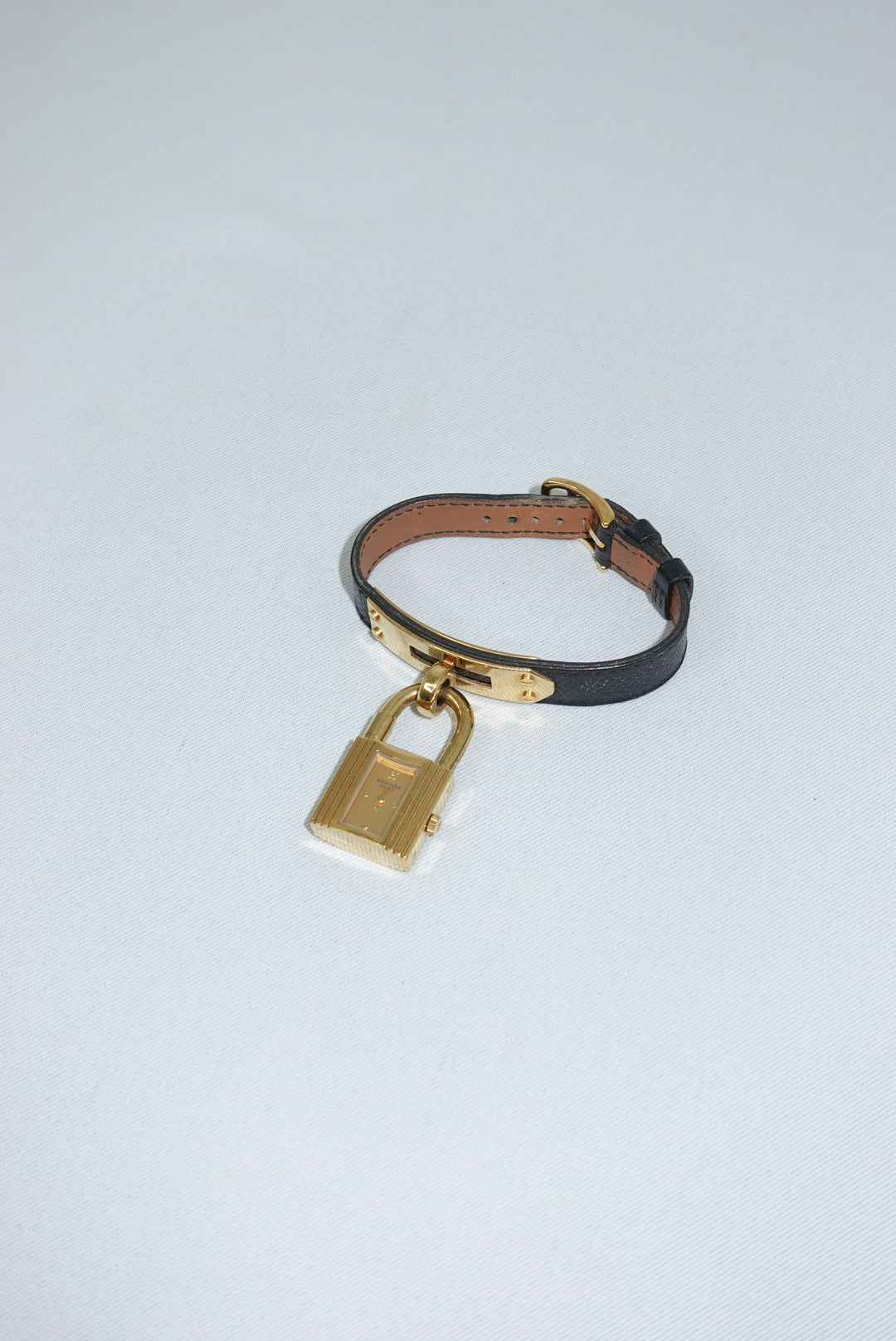 093. Hermès Kelly Vintage Watch with Black Strap