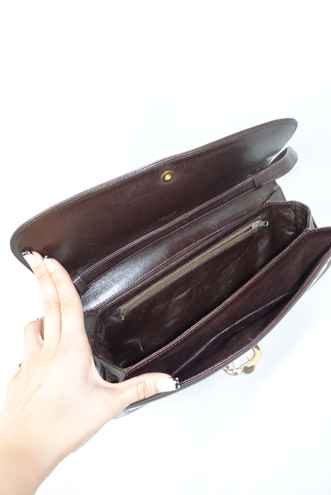 119. Cèline Vintage Monogram Canvas Brown Vintage Bag