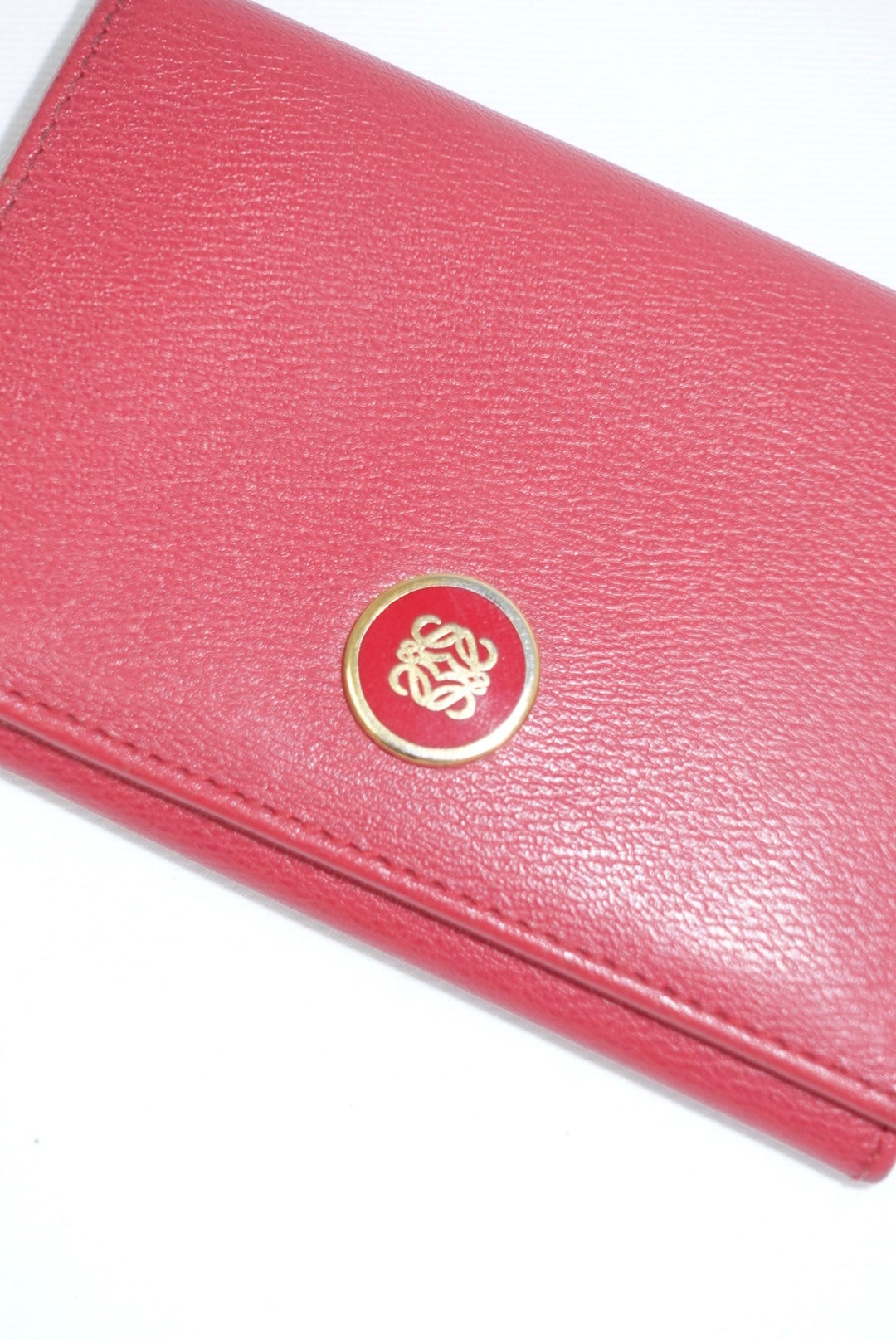 Loewe Vintage Leather Raspberry Card Holder