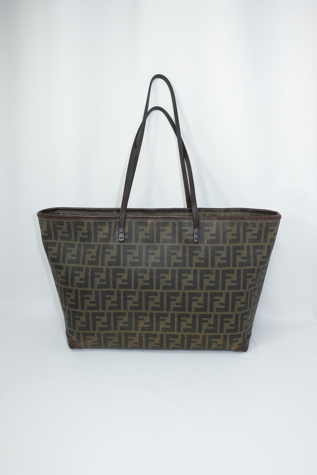 Fendi FF Zucca Brown Vintage Canvas Tote Bag