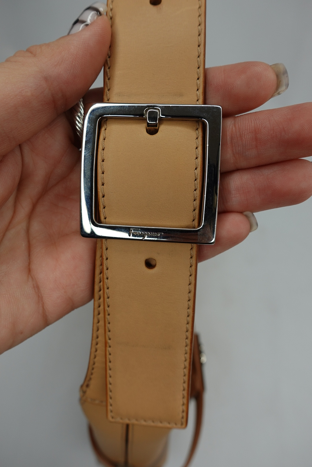 024. Ferragamo Beige Hobo Bag