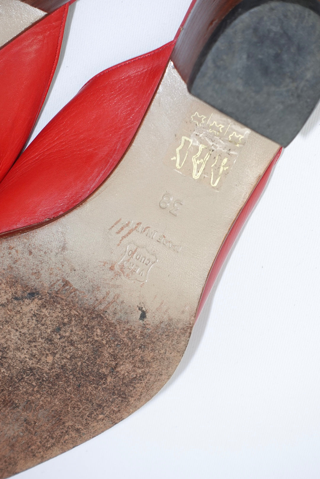 Red Western Vintage Mules 38