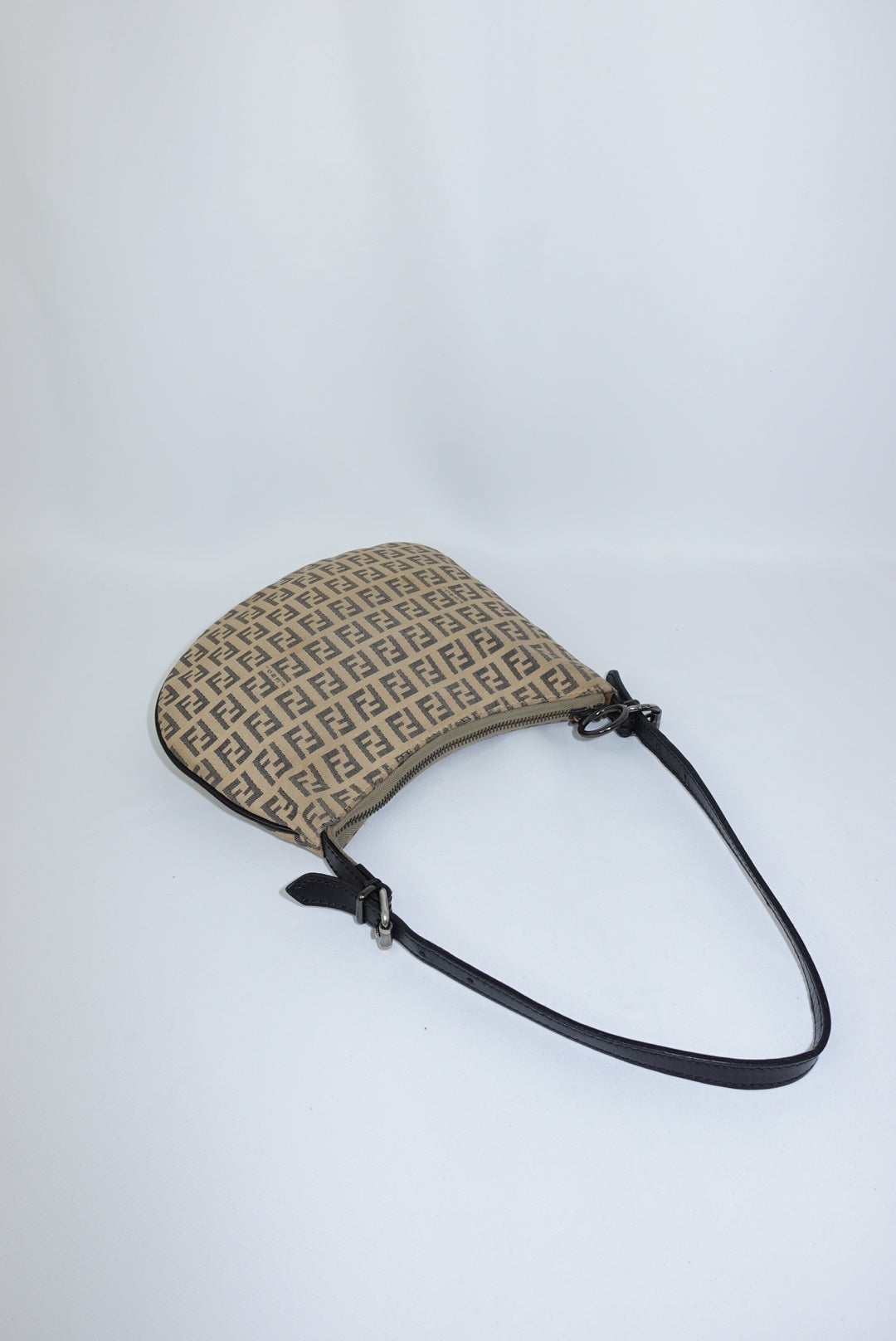Fendi Light Brown Vintage Oyster Vintage Bag with FF Zucchini Canvas