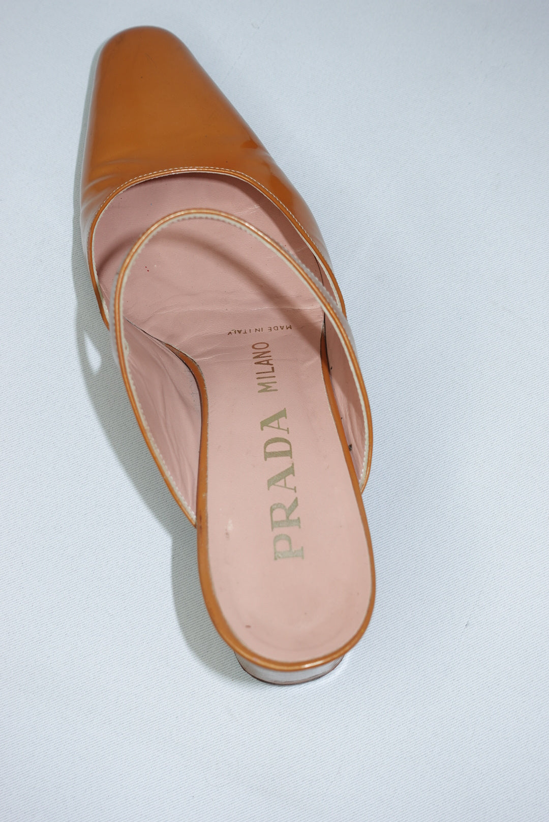 Prada Goldish Caramel Vintage Mary Jane Mules