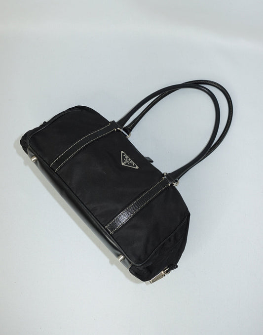 Prada Vintage Nylon Black Shoulder Bag Y2K