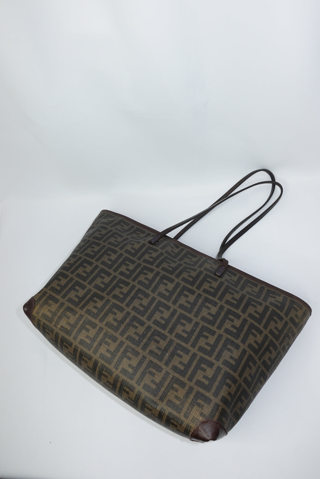 Fendi FF Zucca Brown Vintage Canvas Tote Bag