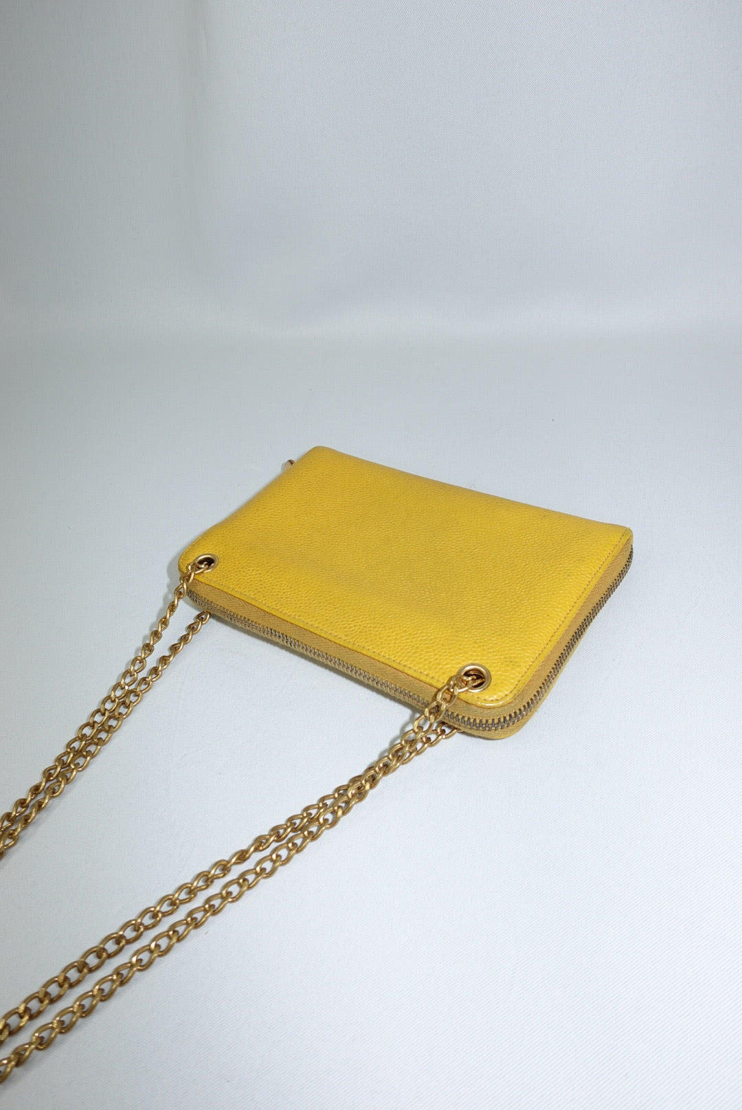 Re-Worked Chanel Vintage Mustard Zip W.O.C.