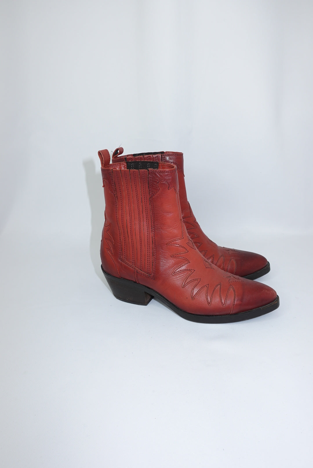 Red Western Ankle Boots 37