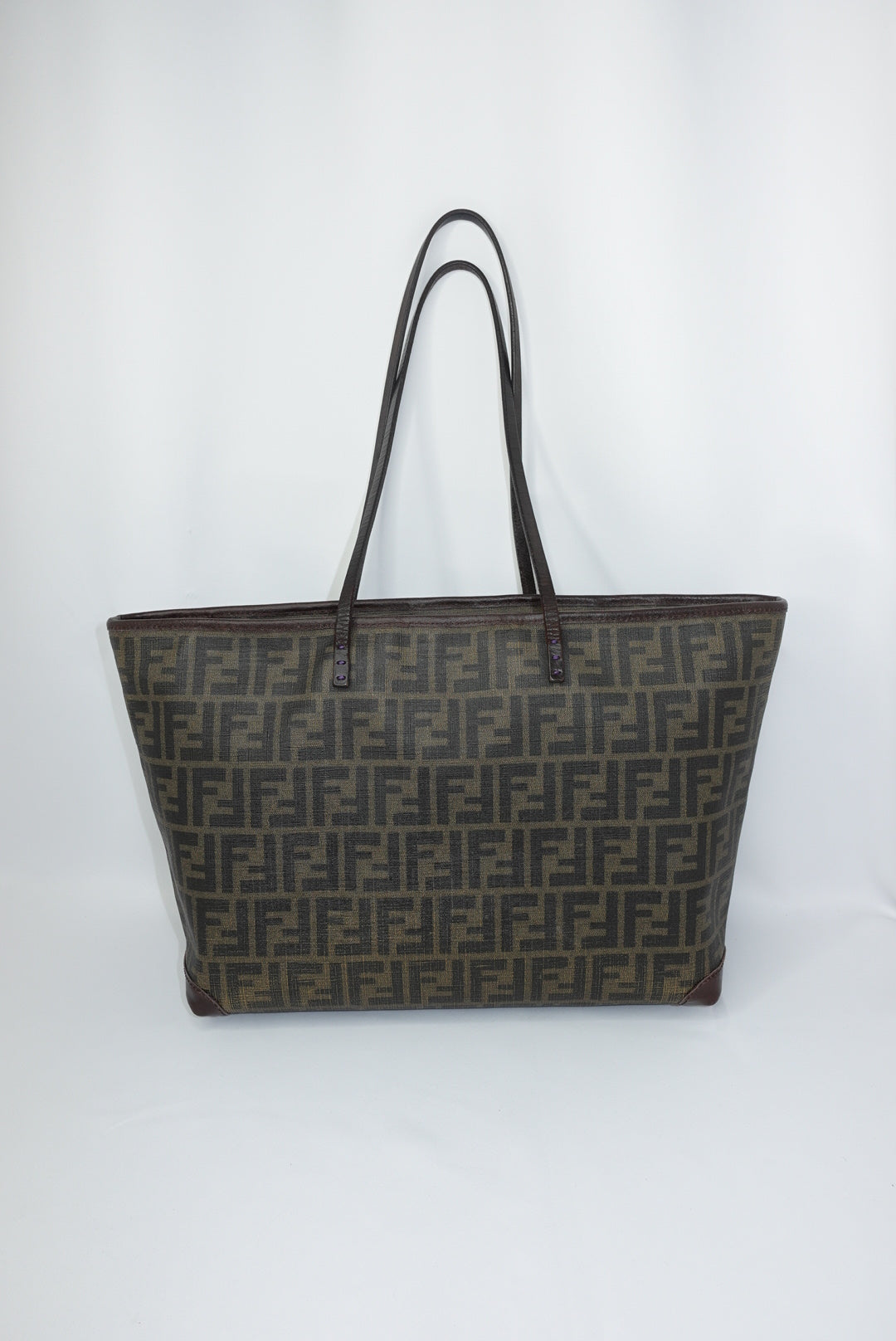 Fendi FF Zucca Brown Vintage Canvas Tote Bag