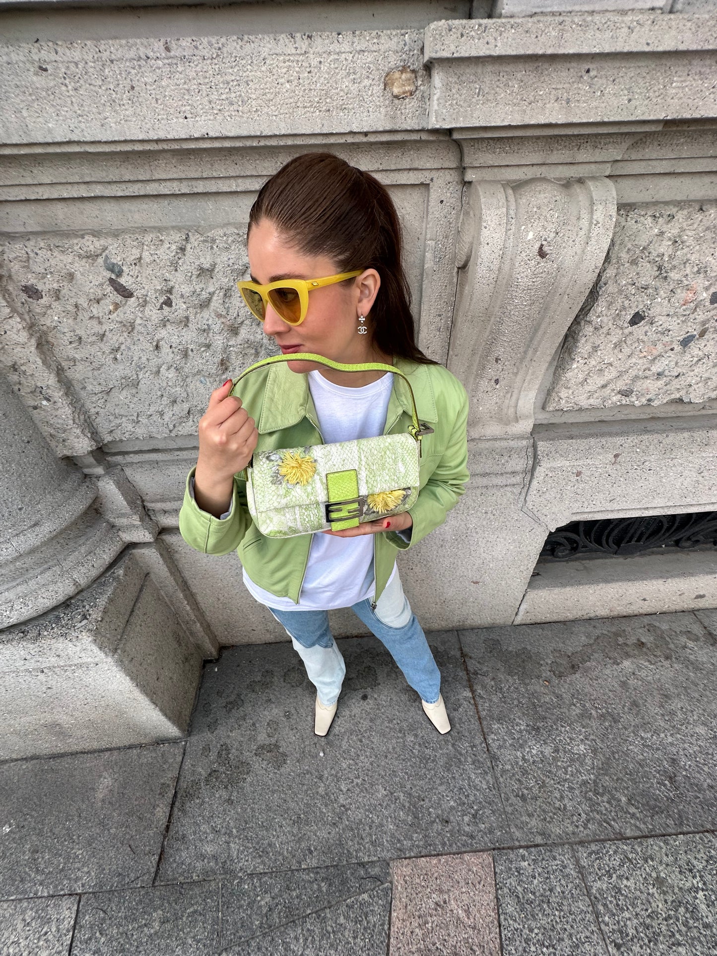 Occhiali da sole gialli Bottega Veneta