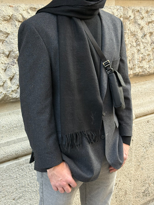 Yves Saint Laurent Black Wool Scarf