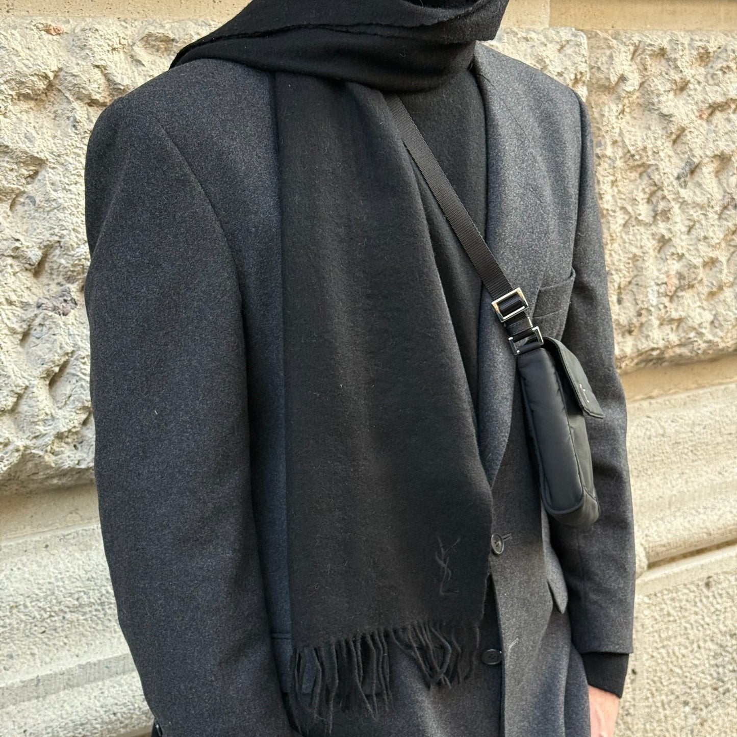 Yves Saint Laurent Black Scarf