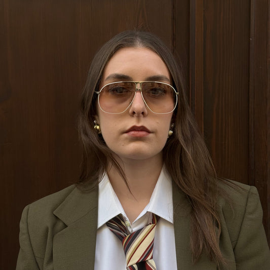 Yves Saint Laurent White Aviator Sunglasses Vintage