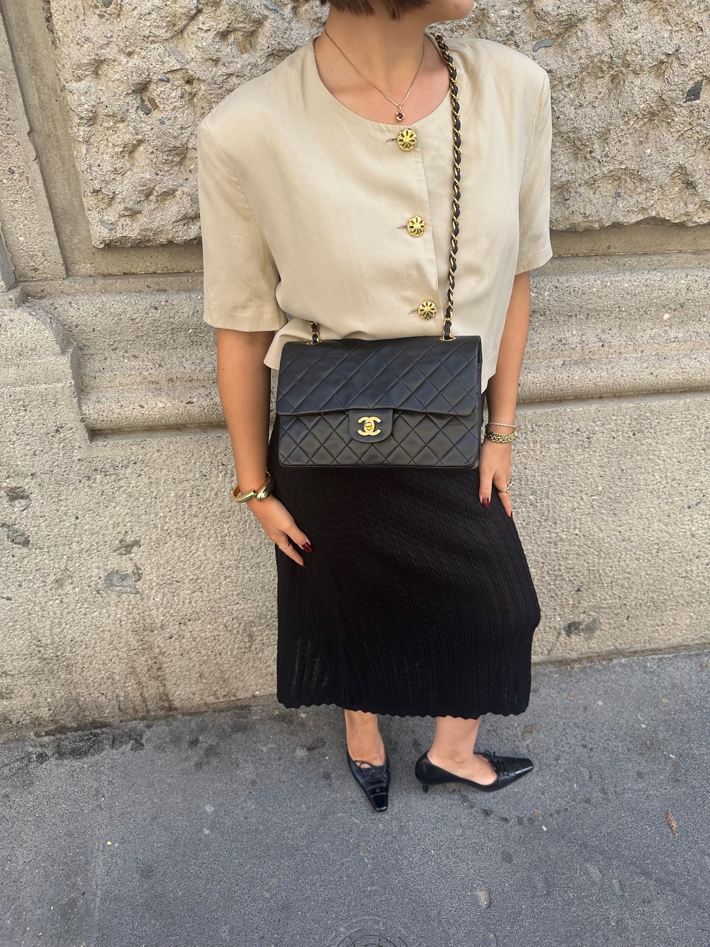 Chanel Vintage Timeless Classic 25 Double Flap Black