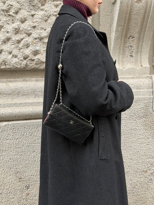 vintage chanel quilted wallet with chain