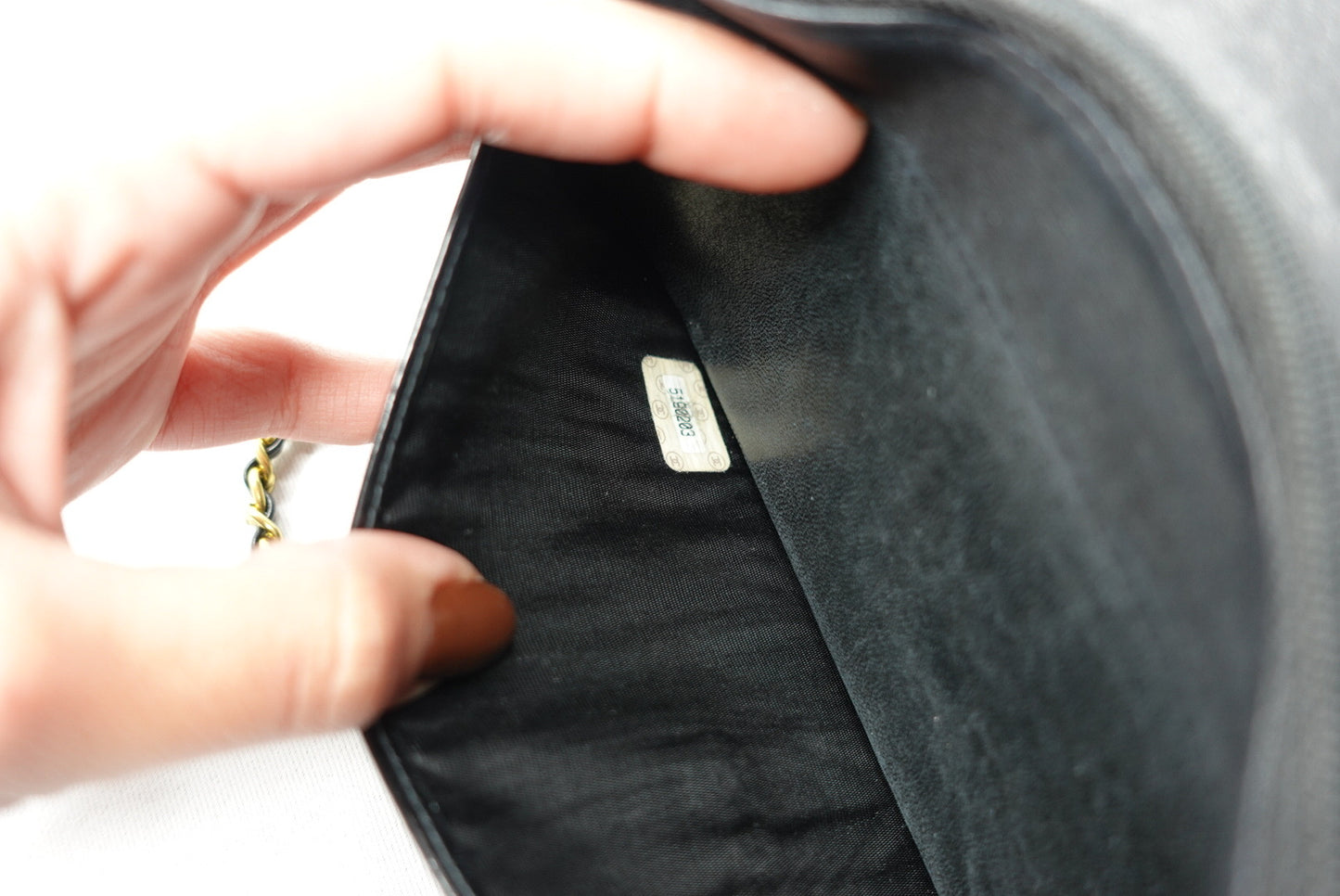 011. Re-Worked Chanel CC Flap Vintage W.O.C Black Patent