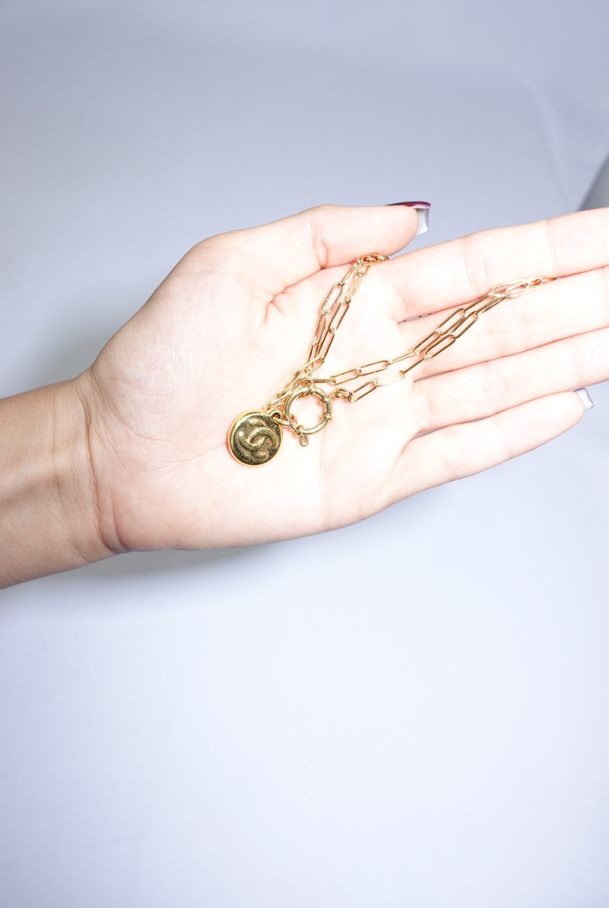 181. Re-Worked Chanel Logo Necklace