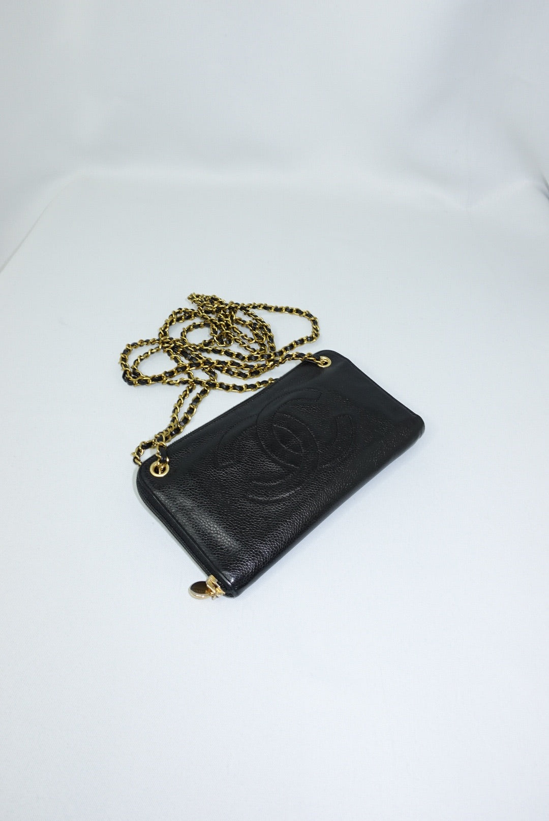 012. Chanel Re-Worked Zip Vintage W.O.C CC Logo Big