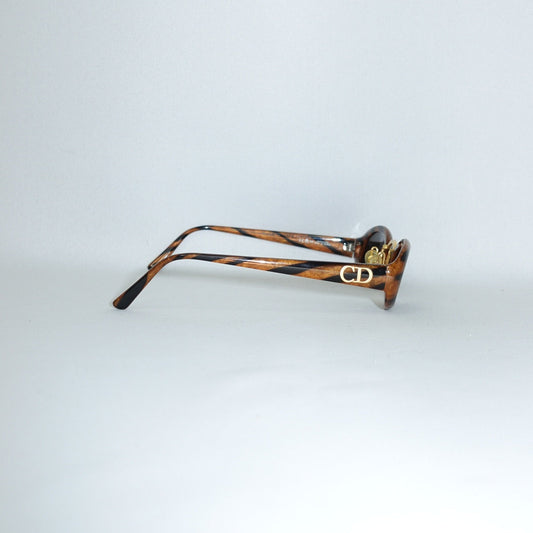 Christian Dior Vintage Tiger Tortoise Brown Sunglasses