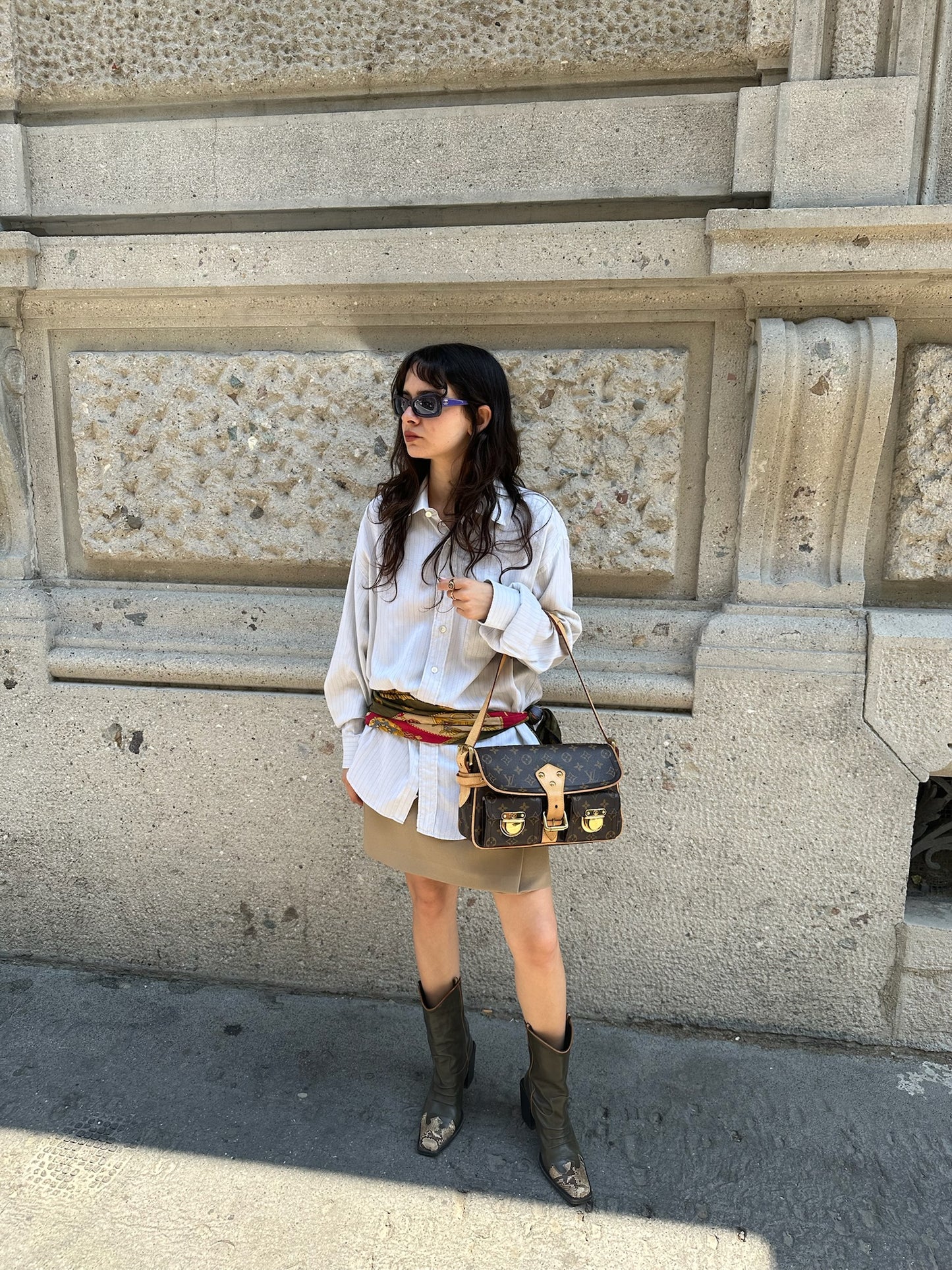 106. Louis Vuitton Vintage Monogram Hudson PM Canvas Bag