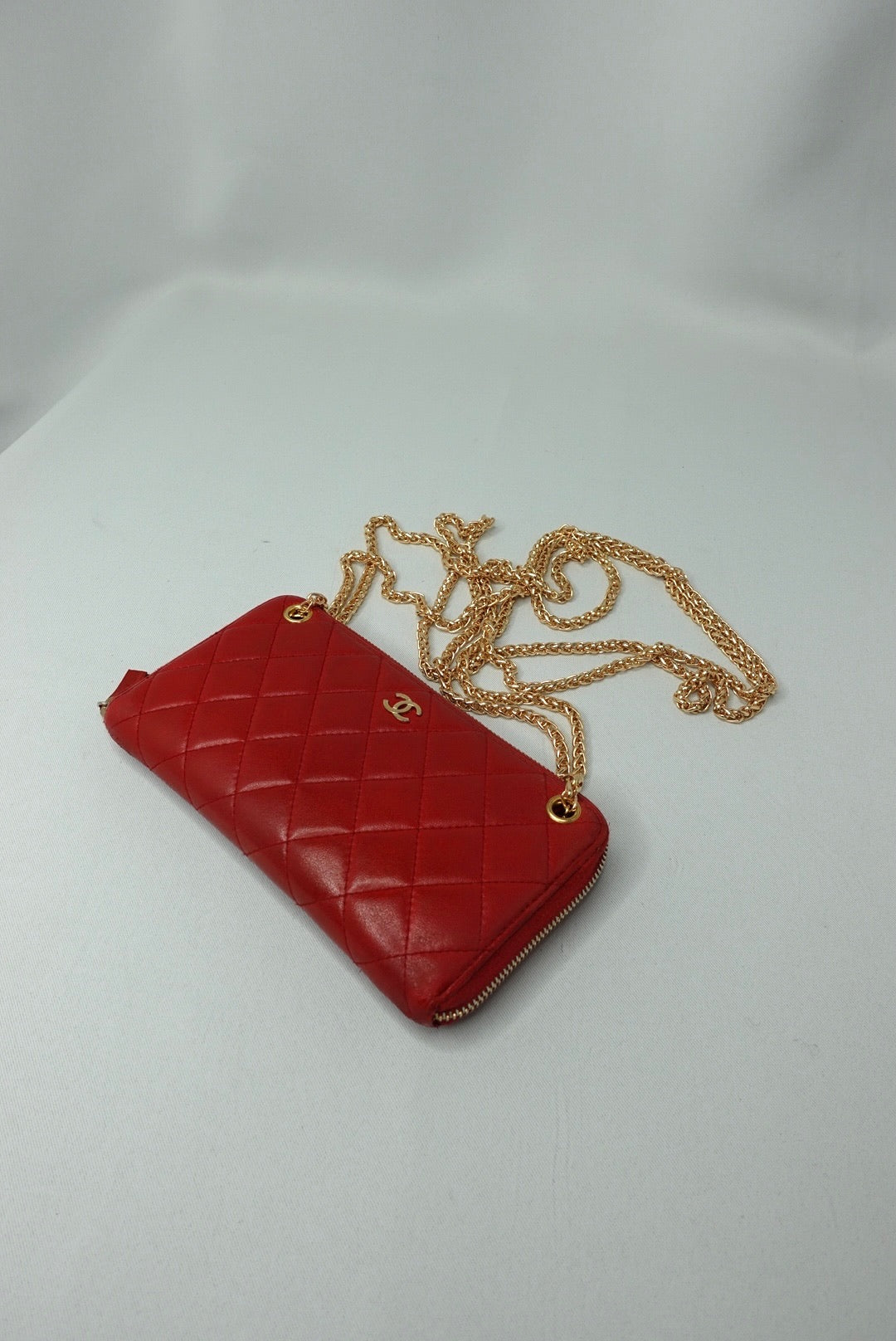 033. Re-Worked Chanel Timeless Zip Red W.O.C.