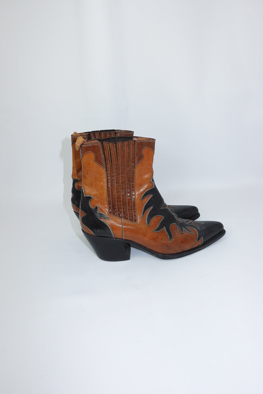 Cowboy Vintage Boots Black & Caramel