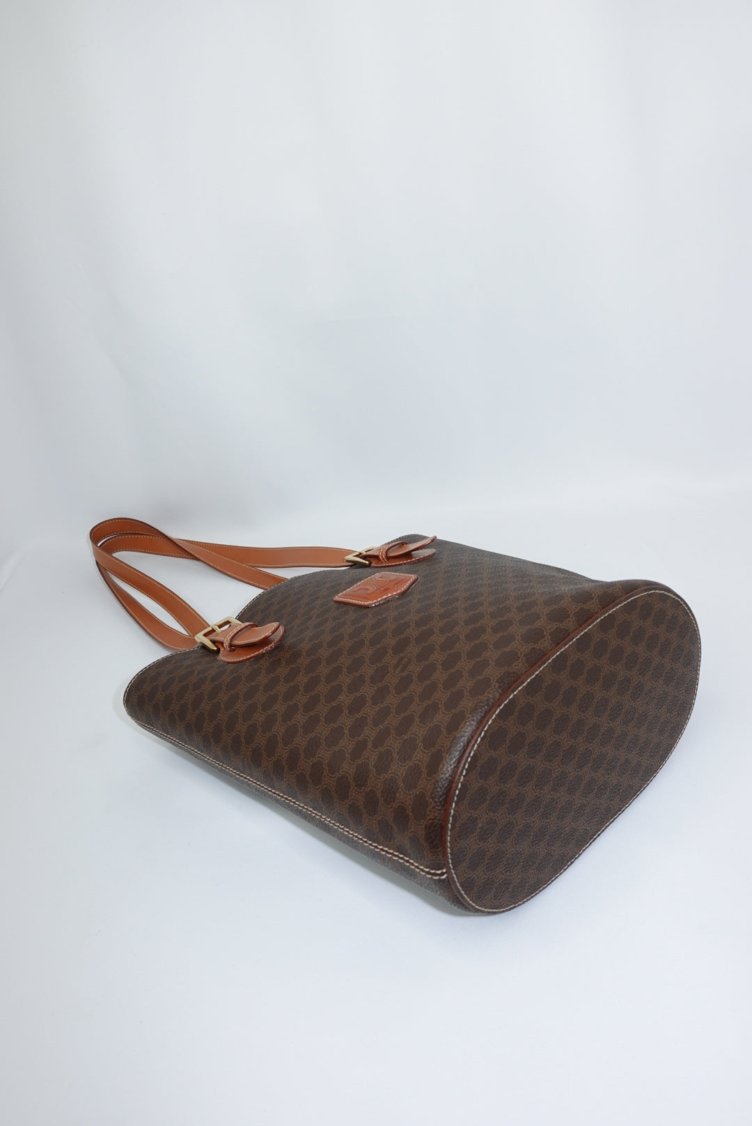 Celine Monogram Canvas and Leather Brown Vintage Bucket Bag