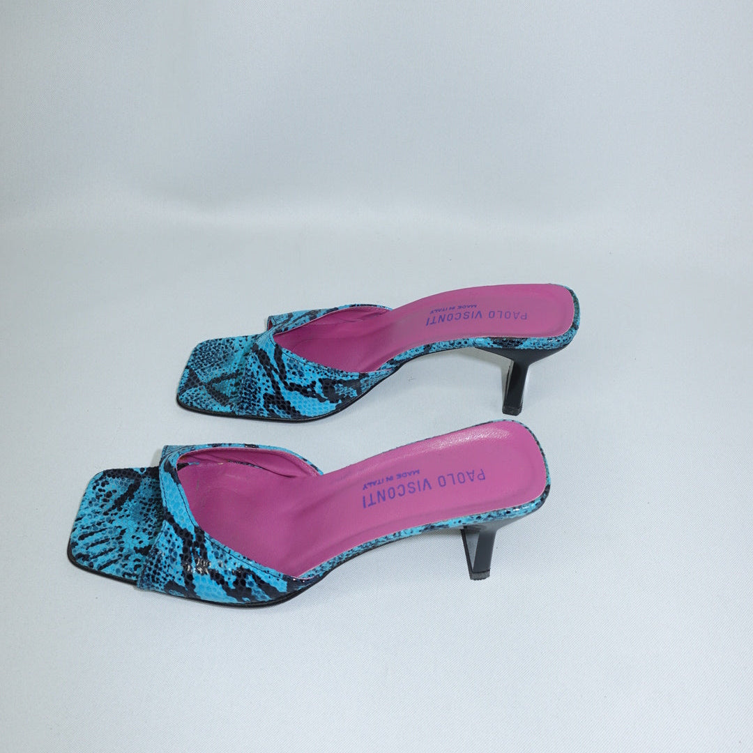 Mules vintage con stampa serpente 37